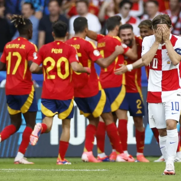 Modric During Spain vs Croatia
